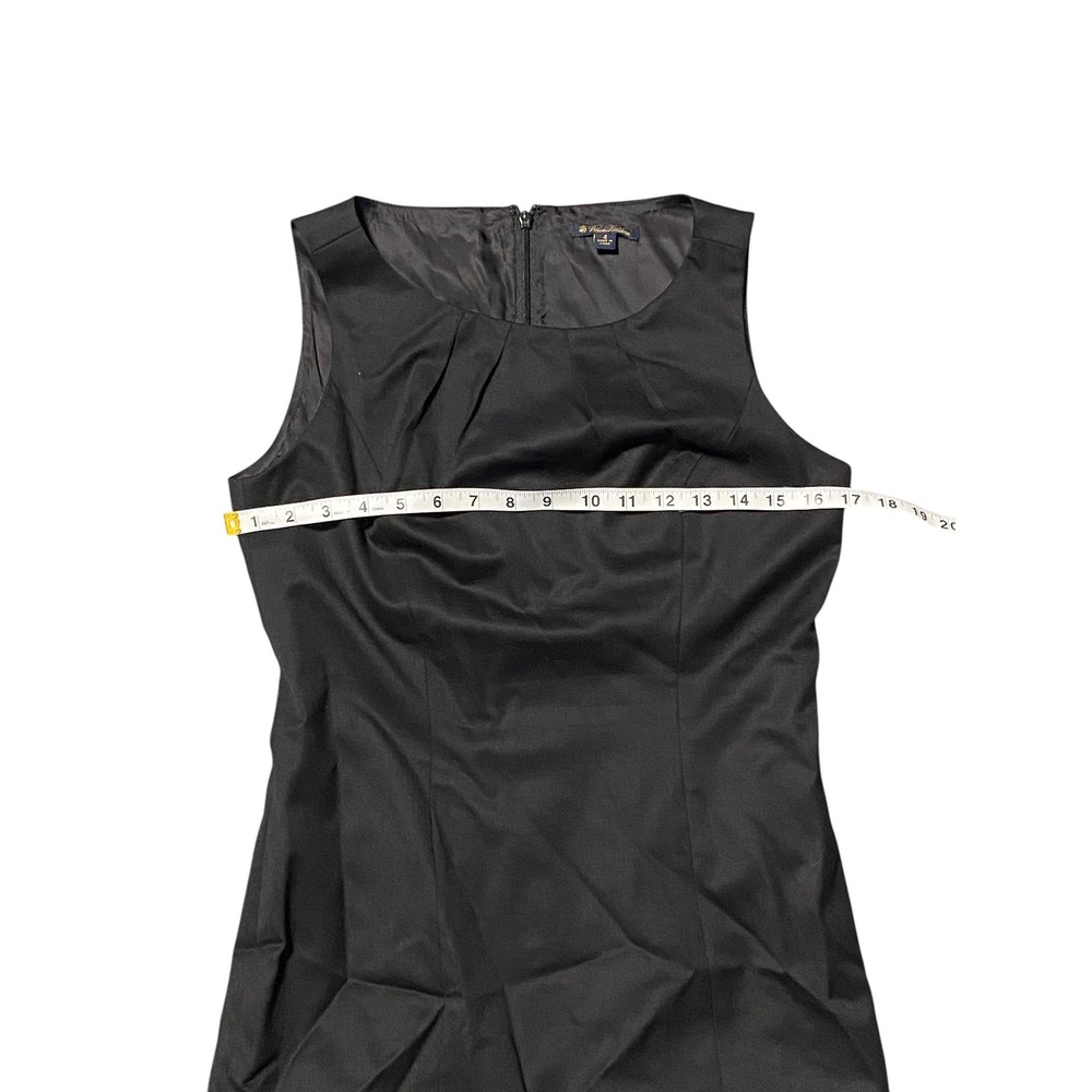 Brooks Brothers Womens Black Pleated Neck Sleeveless Sheath Dress Size 4 - Picture 3 of 6